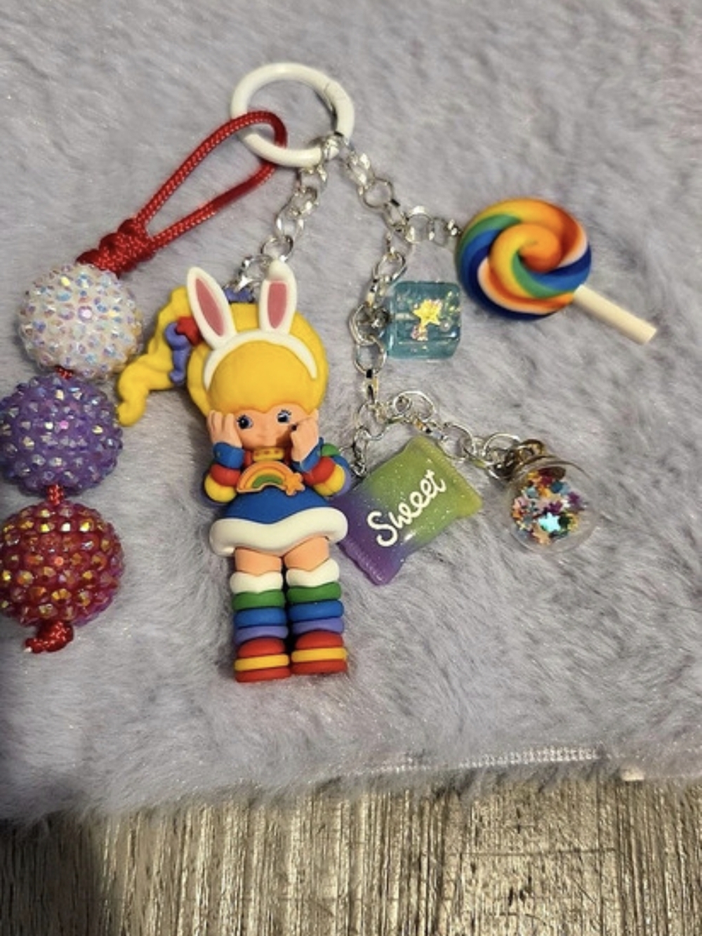 Multicolor Charm Keychain Set Like New